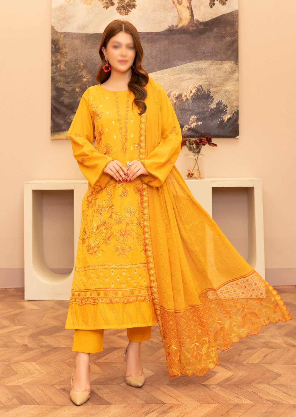 3 Piece Lawn Suit-Embroidered (Unstitched)