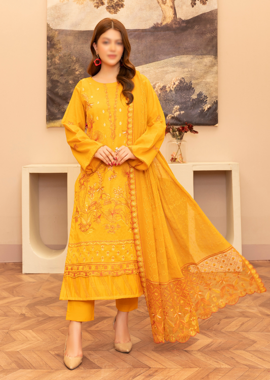 3 Piece Lawn Suit-Embroidered (Unstitched)