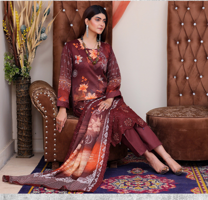 3 Piece Lawn Suit-Embroidered (Unstitched)
