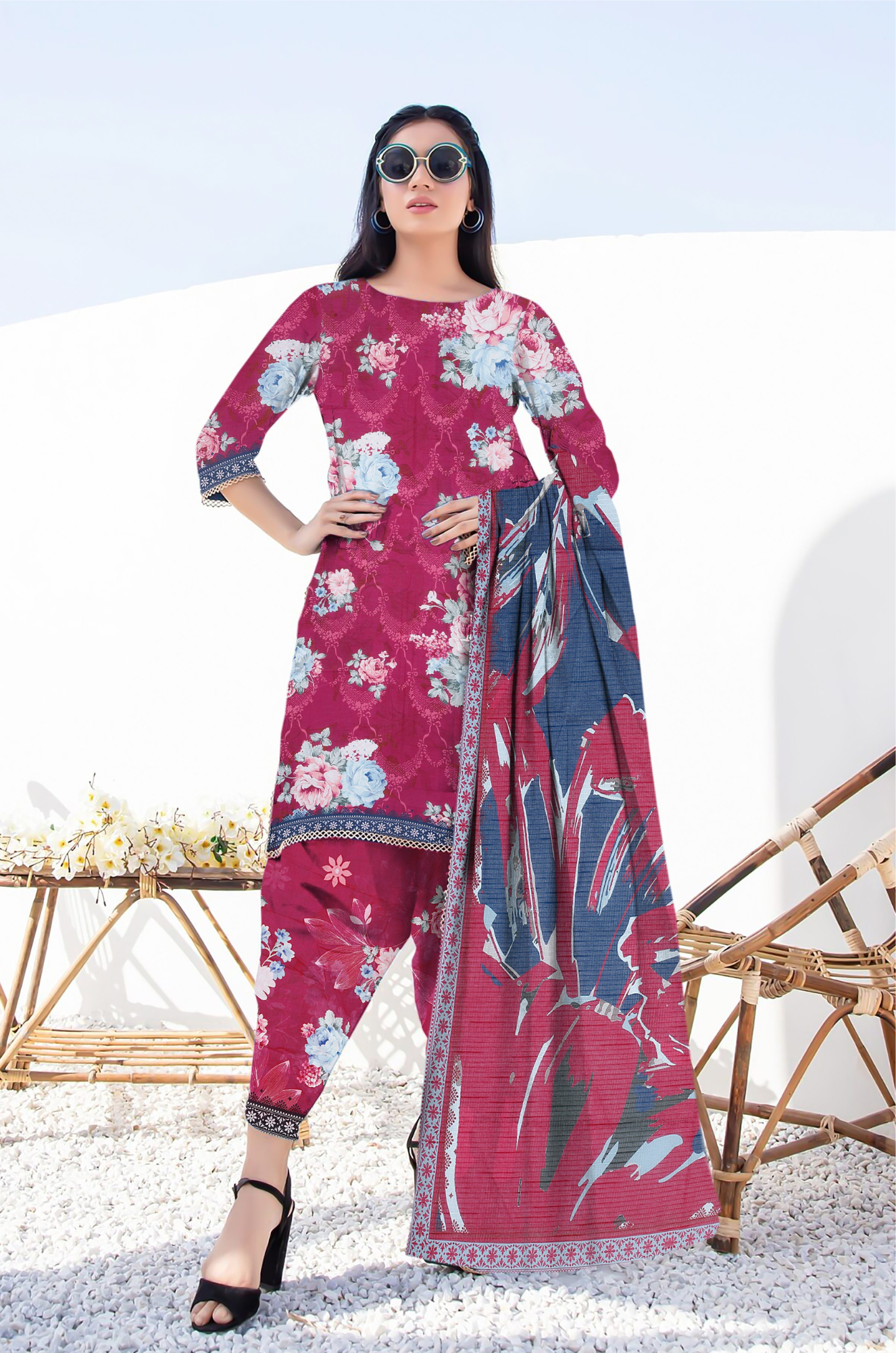 3 Piece Lawn Suit-Paste Print (Unstitched)