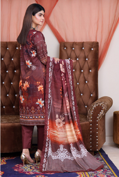 3 Piece Lawn Suit-Embroidered (Unstitched)
