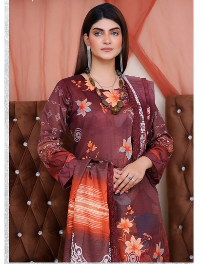 3 Piece Lawn Suit-Embroidered (Unstitched)