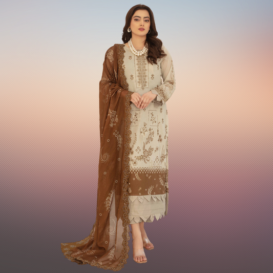 3 Piece Lawn Suit-Embroidered (Unstitched)